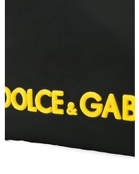 schwarze bedruckte Segeltuch Clutch Handtasche von Dolce & Gabbana