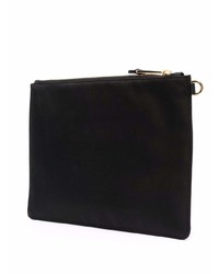 schwarze bedruckte Segeltuch Clutch Handtasche von Moschino