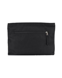 schwarze bedruckte Segeltuch Clutch Handtasche von Balenciaga