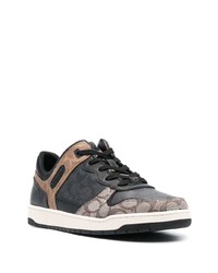 schwarze bedruckte Segeltuch niedrige Sneakers von Coach