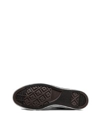schwarze bedruckte Segeltuch niedrige Sneakers von Converse