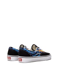 schwarze bedruckte Segeltuch niedrige Sneakers von Vans