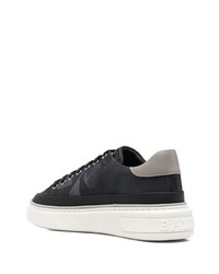 schwarze bedruckte Segeltuch niedrige Sneakers von Bally