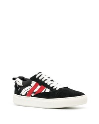 schwarze bedruckte Segeltuch niedrige Sneakers von MSGM