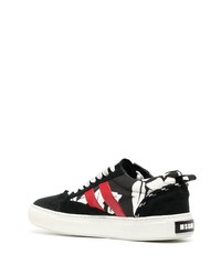 schwarze bedruckte Segeltuch niedrige Sneakers von MSGM