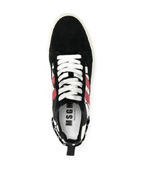 schwarze bedruckte Segeltuch niedrige Sneakers von MSGM