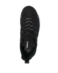 schwarze bedruckte Segeltuch niedrige Sneakers von Oamc