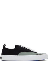 schwarze bedruckte Segeltuch niedrige Sneakers von Marcelo Burlon County of Milan