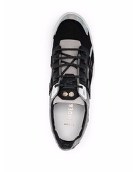 schwarze bedruckte Segeltuch niedrige Sneakers von Hide&Jack