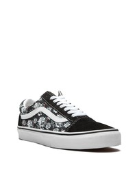 schwarze bedruckte Segeltuch niedrige Sneakers von Vans