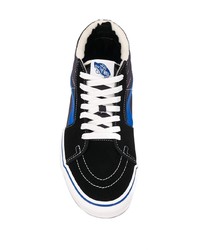 schwarze bedruckte Segeltuch niedrige Sneakers von Vans