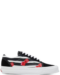 schwarze bedruckte Segeltuch niedrige Sneakers von Vans