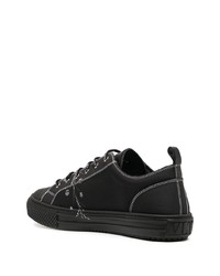 schwarze bedruckte Segeltuch niedrige Sneakers von Valentino Garavani