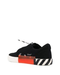 schwarze bedruckte Segeltuch niedrige Sneakers von Off-White