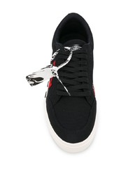 schwarze bedruckte Segeltuch niedrige Sneakers von Off-White