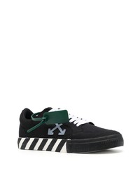 schwarze bedruckte Segeltuch niedrige Sneakers von Off-White