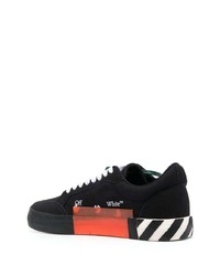 schwarze bedruckte Segeltuch niedrige Sneakers von Off-White