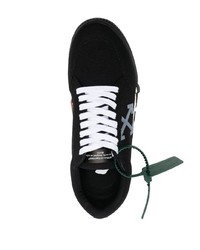 schwarze bedruckte Segeltuch niedrige Sneakers von Off-White