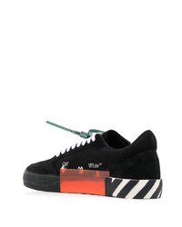 schwarze bedruckte Segeltuch niedrige Sneakers von Off-White