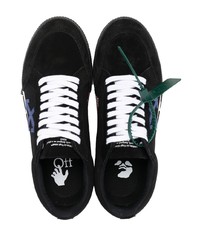 schwarze bedruckte Segeltuch niedrige Sneakers von Off-White