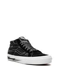 schwarze bedruckte Segeltuch niedrige Sneakers von Vans