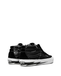 schwarze bedruckte Segeltuch niedrige Sneakers von Vans