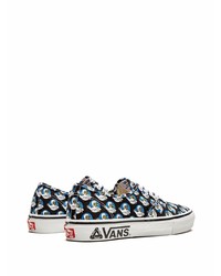 schwarze bedruckte Segeltuch niedrige Sneakers von Vans