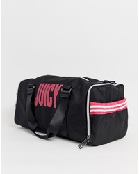 schwarze bedruckte Segeltuch Reisetasche von Juicy Couture