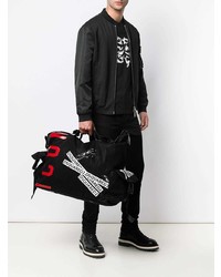 schwarze bedruckte Segeltuch Sporttasche von DSQUARED2