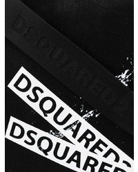 schwarze bedruckte Segeltuch Sporttasche von DSQUARED2