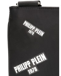 schwarze bedruckte Segeltuch Umhängetasche von Philipp Plein