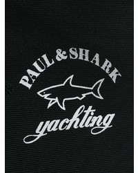 schwarze bedruckte Segeltuch Umhängetasche von Paul & Shark