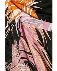 schwarze bedruckte Seide Bluse von Emilio Pucci