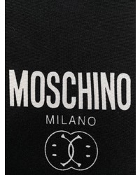 schwarze bedruckte Seidekrawatte von Moschino