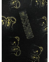 schwarze bedruckte Seidekrawatte von Moschino