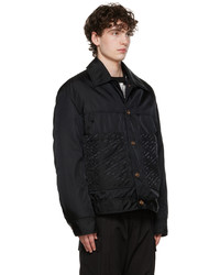 schwarze bedruckte Shirtjacke aus Nylon von Versace