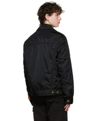 schwarze bedruckte Shirtjacke aus Nylon von Versace