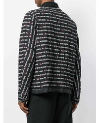 schwarze bedruckte Shirtjacke von Sacai