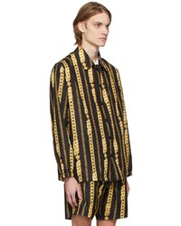 schwarze bedruckte Shirtjacke von Versace