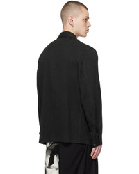 schwarze bedruckte Shirtjacke von Taakk