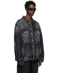 schwarze bedruckte Shirtjacke von Balenciaga