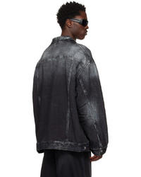 schwarze bedruckte Shirtjacke von Balenciaga