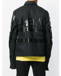 schwarze bedruckte Shirtjacke von Hood by Air