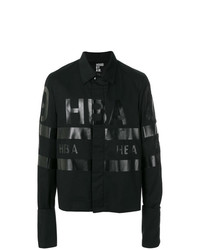 schwarze bedruckte Shirtjacke von Hood by Air