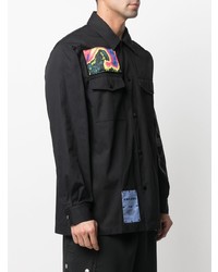 schwarze bedruckte Shirtjacke von McQ Swallow