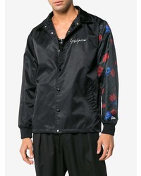 schwarze bedruckte Shirtjacke von Yohji Yamamoto