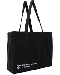 schwarze bedruckte Shopper Tasche aus Jeans von A.P.C.