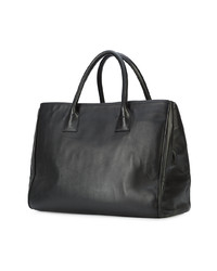 schwarze bedruckte Shopper Tasche aus Leder von Elisabeth Weinstock