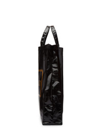 schwarze bedruckte Shopper Tasche aus Leder von Gucci