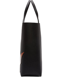 schwarze bedruckte Shopper Tasche aus Leder von Stella McCartney